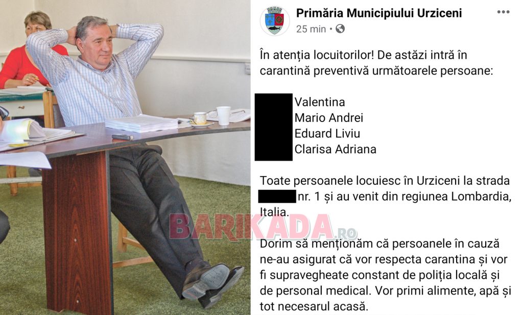 primaria urziceni lista coronavirus