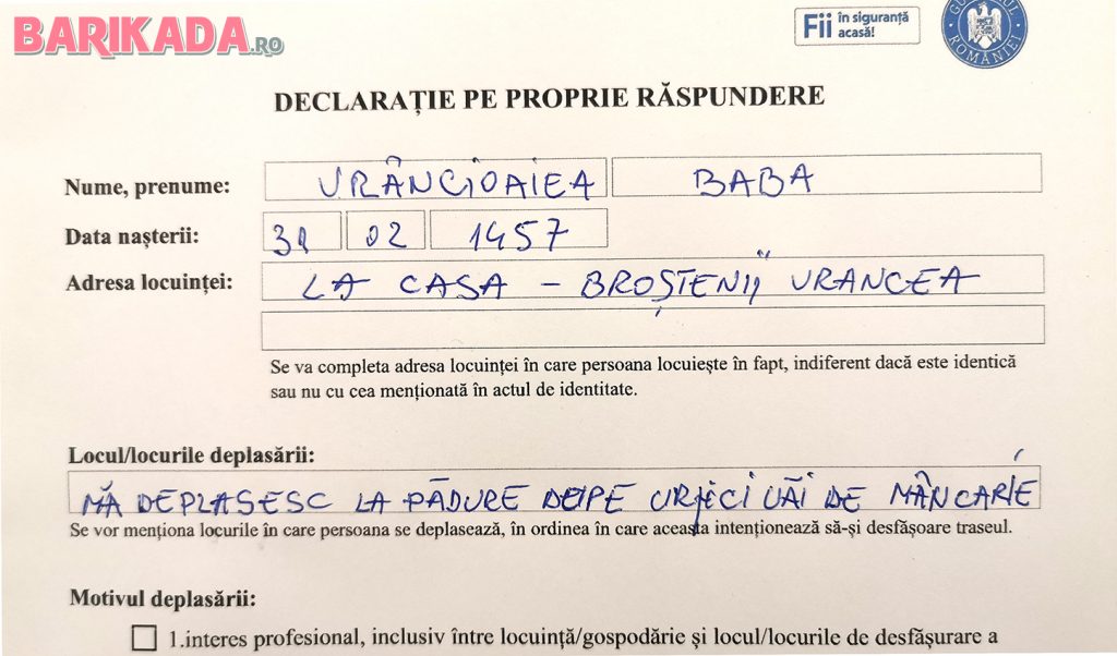 declaratie vrancea